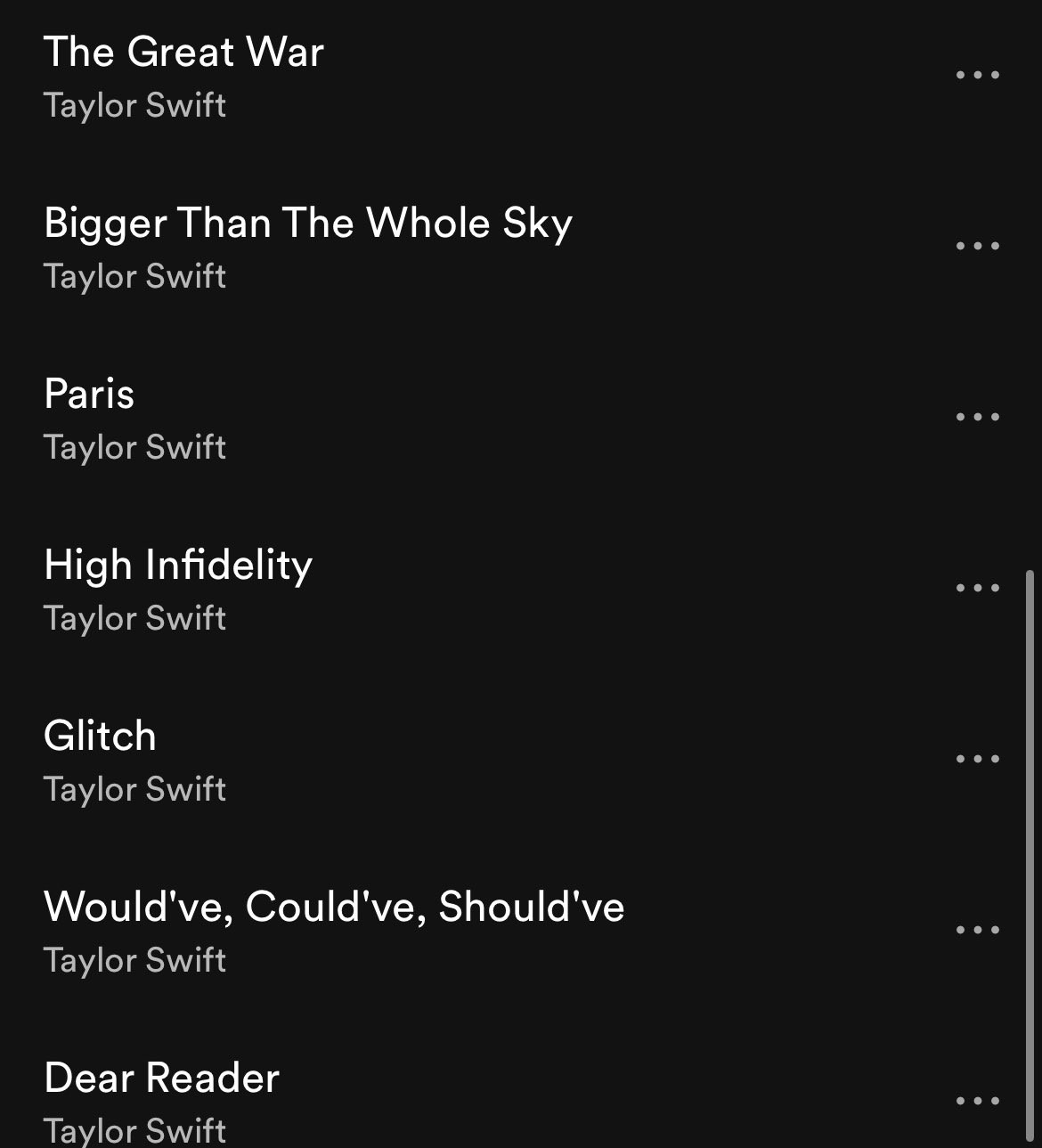 Taylor Swift 7 new songs