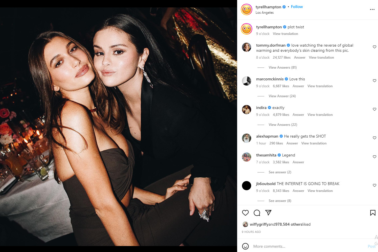 Selena Gomez And Hailey Bieber Posted A Photo Together